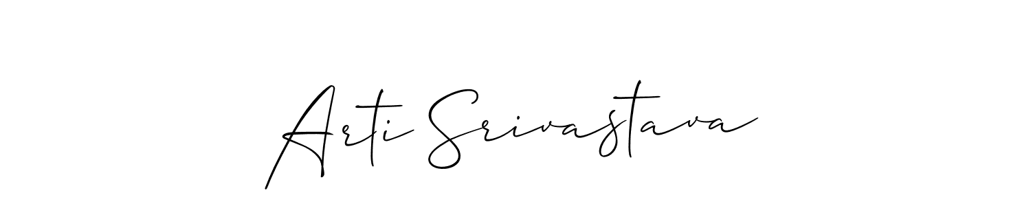 Create a beautiful signature design for name Arti Srivastava. With this signature (Allison_Script) fonts, you can make a handwritten signature for free. Arti Srivastava signature style 2 images and pictures png