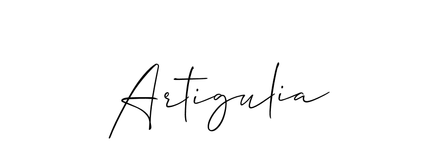 Also we have Artigulia name is the best signature style. Create professional handwritten signature collection using Allison_Script autograph style. Artigulia signature style 2 images and pictures png