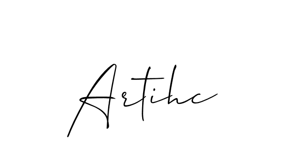 Also You can easily find your signature by using the search form. We will create Artihc name handwritten signature images for you free of cost using Allison_Script sign style. Artihc signature style 2 images and pictures png