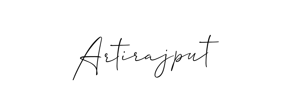 The best way (Allison_Script) to make a short signature is to pick only two or three words in your name. The name Artirajput include a total of six letters. For converting this name. Artirajput signature style 2 images and pictures png