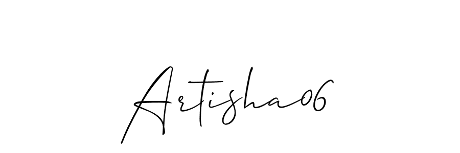 How to Draw Artisha06 signature style? Allison_Script is a latest design signature styles for name Artisha06. Artisha06 signature style 2 images and pictures png