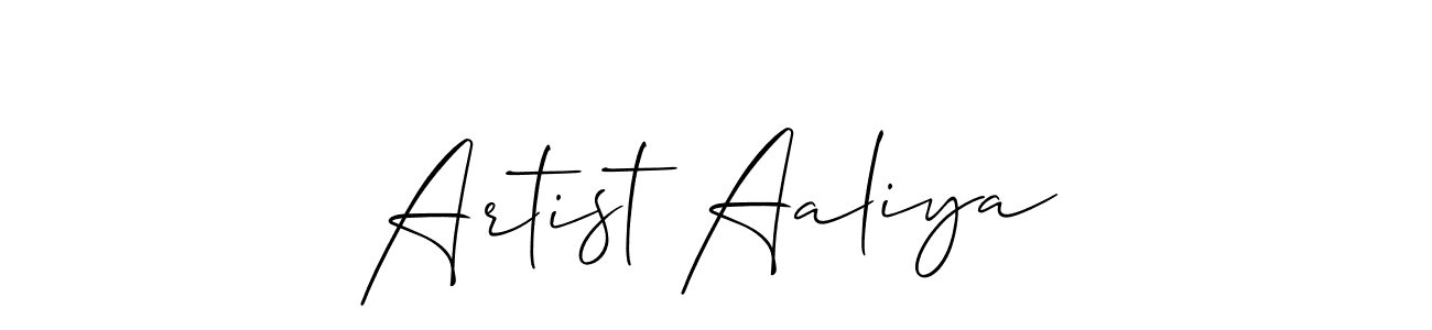 You should practise on your own different ways (Allison_Script) to write your name (Artist Aaliya) in signature. don't let someone else do it for you. Artist Aaliya signature style 2 images and pictures png