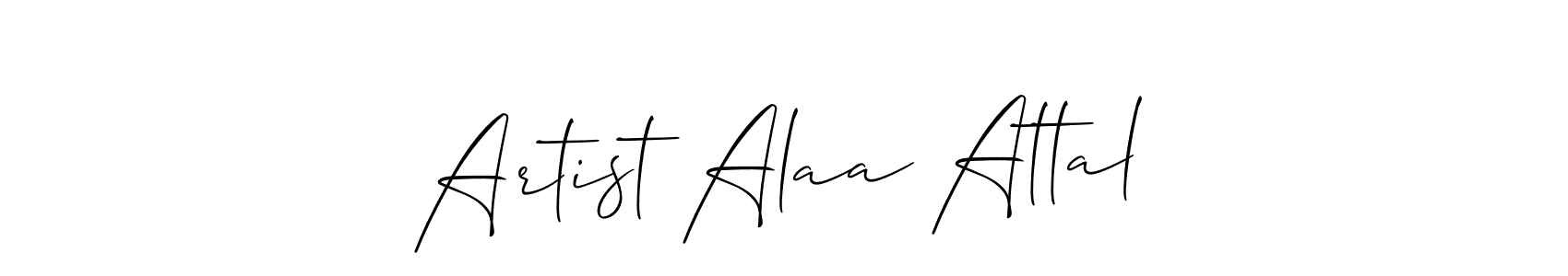 See photos of Artist Alaa Attal official signature by Spectra . Check more albums & portfolios. Read reviews & check more about Allison_Script font. Artist Alaa Attal signature style 2 images and pictures png