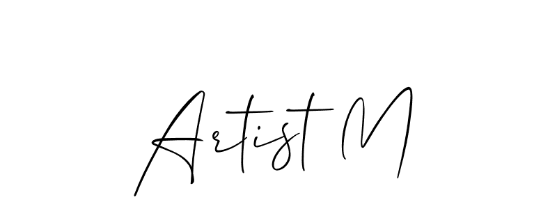 The best way (Allison_Script) to make a short signature is to pick only two or three words in your name. The name Artist M include a total of six letters. For converting this name. Artist M signature style 2 images and pictures png