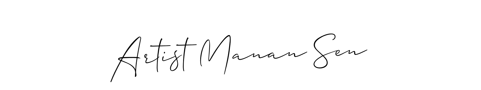 How to make Artist Manan Sen name signature. Use Allison_Script style for creating short signs online. This is the latest handwritten sign. Artist Manan Sen signature style 2 images and pictures png