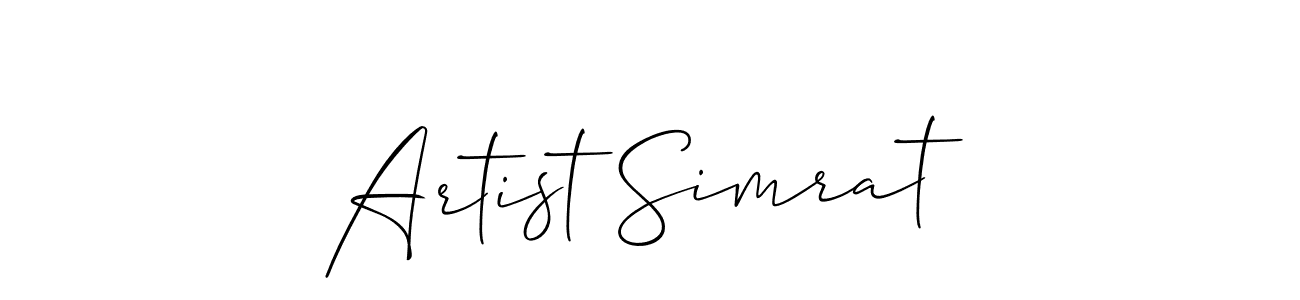 Allison_Script is a professional signature style that is perfect for those who want to add a touch of class to their signature. It is also a great choice for those who want to make their signature more unique. Get Artist Simrat name to fancy signature for free. Artist Simrat signature style 2 images and pictures png