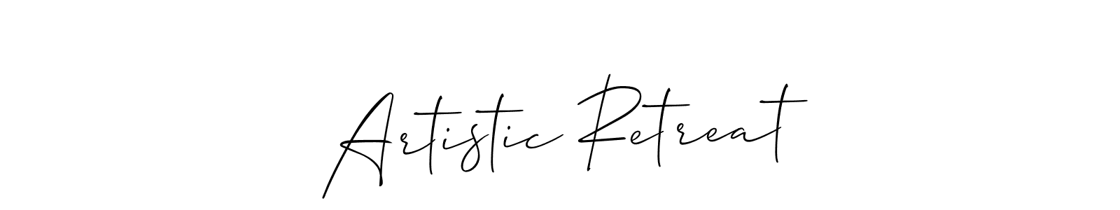 Also You can easily find your signature by using the search form. We will create Artistic Retreat name handwritten signature images for you free of cost using Allison_Script sign style. Artistic Retreat signature style 2 images and pictures png