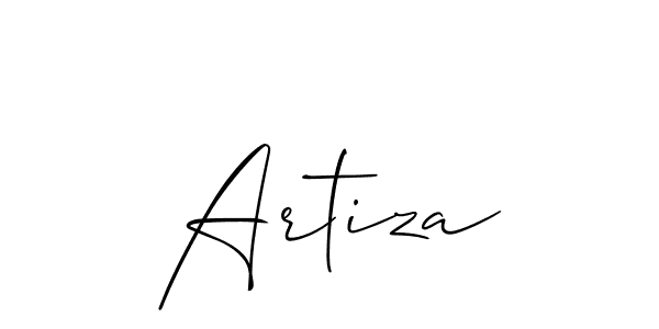 Create a beautiful signature design for name Artiza. With this signature (Allison_Script) fonts, you can make a handwritten signature for free. Artiza signature style 2 images and pictures png