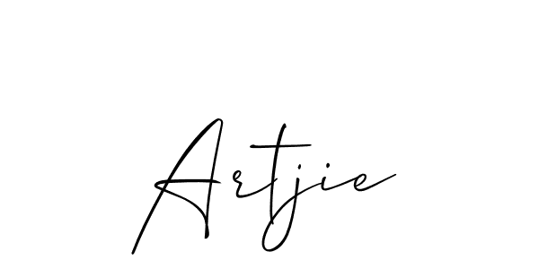 Also You can easily find your signature by using the search form. We will create Artjie name handwritten signature images for you free of cost using Allison_Script sign style. Artjie signature style 2 images and pictures png