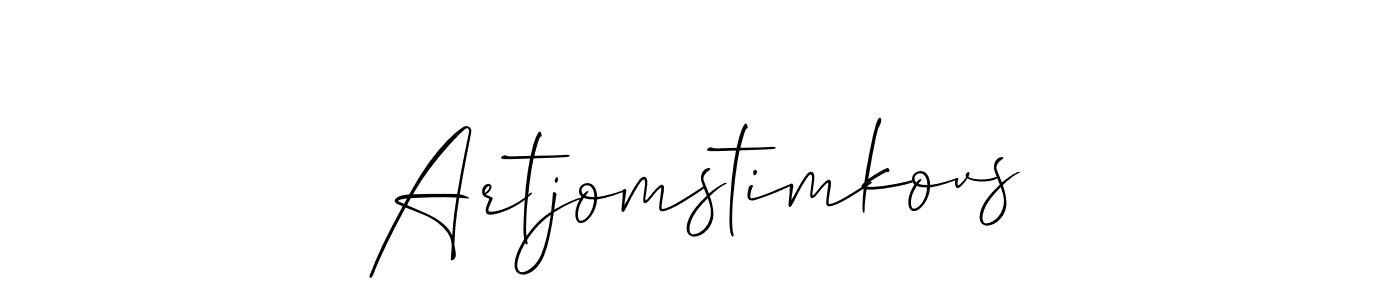 Make a beautiful signature design for name Artjomstimkovs. With this signature (Allison_Script) style, you can create a handwritten signature for free. Artjomstimkovs signature style 2 images and pictures png