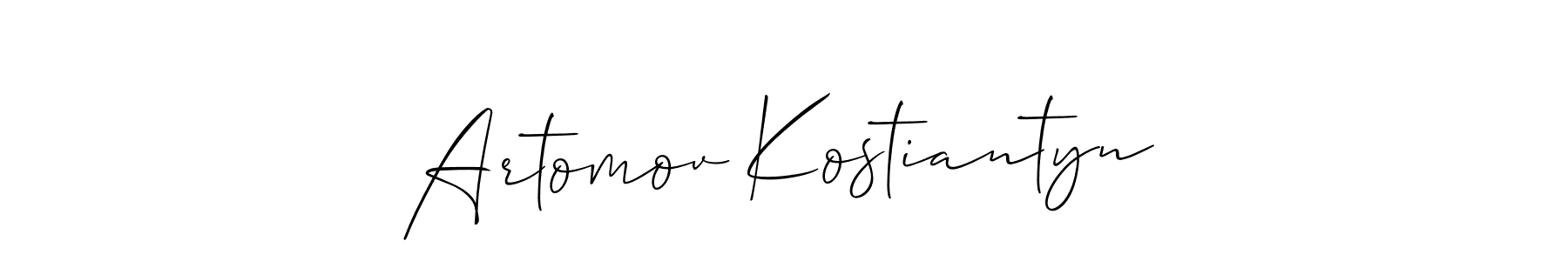 Also we have Artomov Kostiantyn name is the best signature style. Create professional handwritten signature collection using Allison_Script autograph style. Artomov Kostiantyn signature style 2 images and pictures png