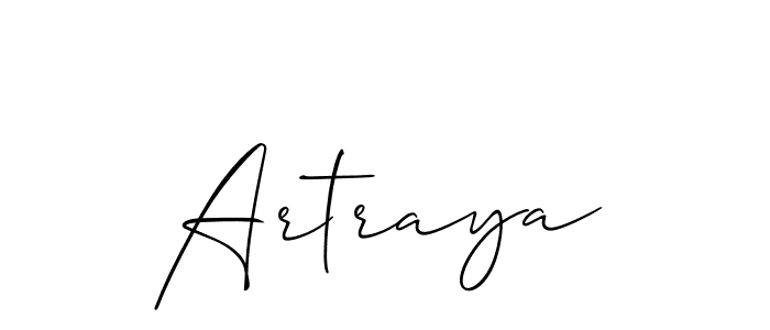 Make a short Artraya signature style. Manage your documents anywhere anytime using Allison_Script. Create and add eSignatures, submit forms, share and send files easily. Artraya signature style 2 images and pictures png