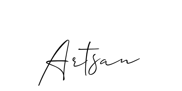 How to make Artsan signature? Allison_Script is a professional autograph style. Create handwritten signature for Artsan name. Artsan signature style 2 images and pictures png