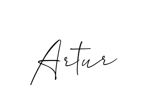 Use a signature maker to create a handwritten signature online. With this signature software, you can design (Allison_Script) your own signature for name Artur. Artur signature style 2 images and pictures png