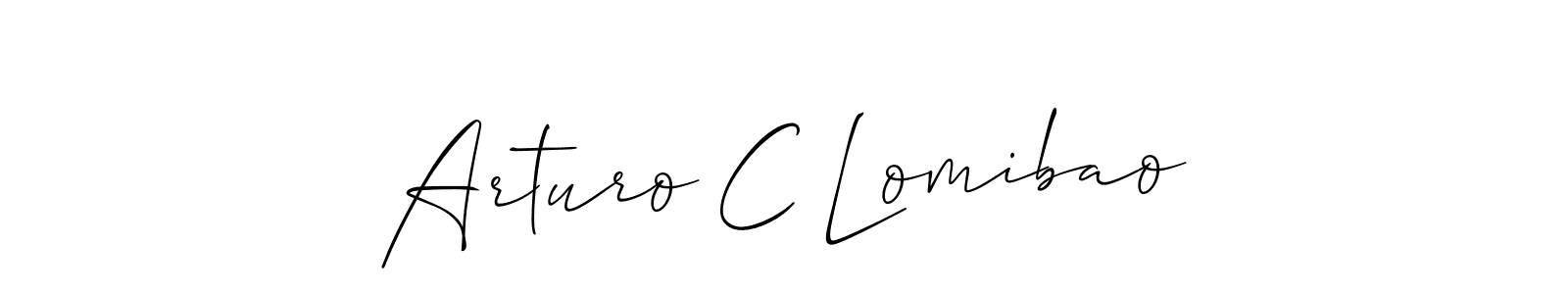 Use a signature maker to create a handwritten signature online. With this signature software, you can design (Allison_Script) your own signature for name Arturo C Lomibao. Arturo C Lomibao signature style 2 images and pictures png