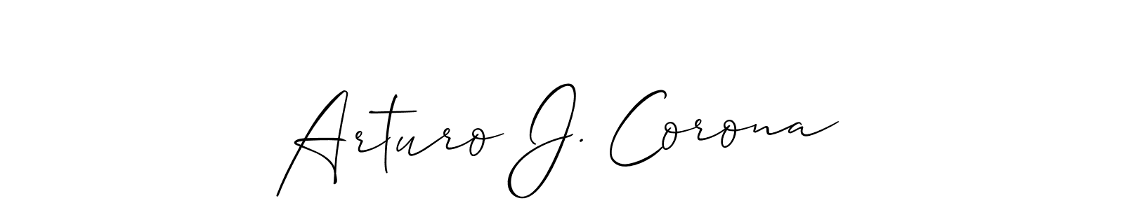 Arturo J. Corona stylish signature style. Best Handwritten Sign (Allison_Script) for my name. Handwritten Signature Collection Ideas for my name Arturo J. Corona. Arturo J. Corona signature style 2 images and pictures png