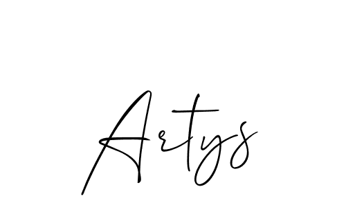Create a beautiful signature design for name Artys. With this signature (Allison_Script) fonts, you can make a handwritten signature for free. Artys signature style 2 images and pictures png