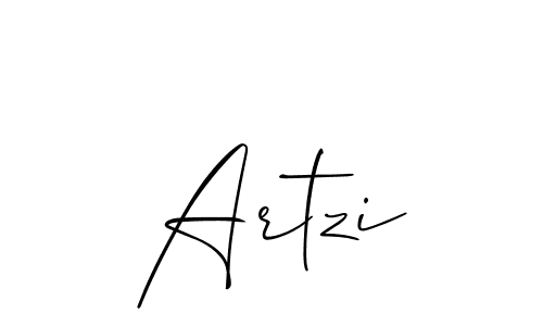Use a signature maker to create a handwritten signature online. With this signature software, you can design (Allison_Script) your own signature for name Artzi. Artzi signature style 2 images and pictures png
