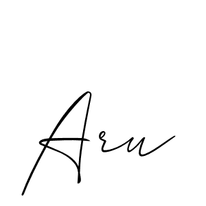 Make a beautiful signature design for name Aru. With this signature (Allison_Script) style, you can create a handwritten signature for free. Aru signature style 2 images and pictures png