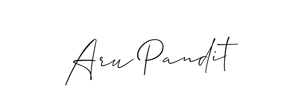 The best way (Allison_Script) to make a short signature is to pick only two or three words in your name. The name Aru Pandit include a total of six letters. For converting this name. Aru Pandit signature style 2 images and pictures png