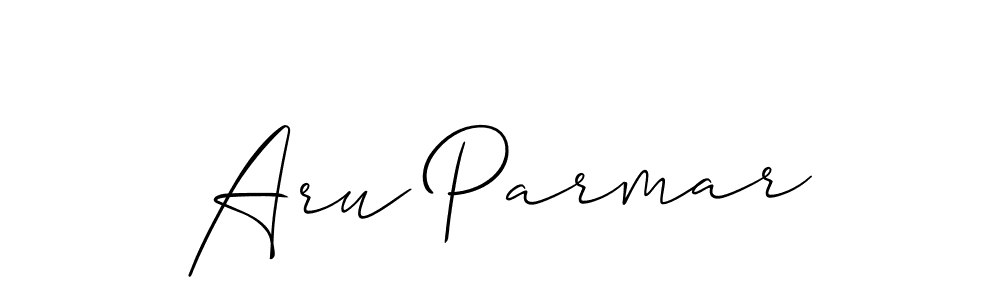 Allison_Script is a professional signature style that is perfect for those who want to add a touch of class to their signature. It is also a great choice for those who want to make their signature more unique. Get Aru Parmar name to fancy signature for free. Aru Parmar signature style 2 images and pictures png