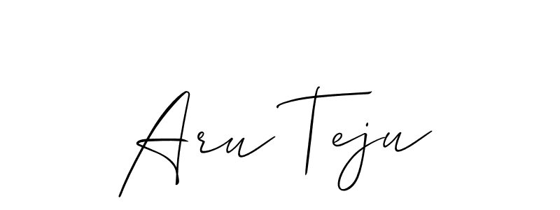 Aru Teju stylish signature style. Best Handwritten Sign (Allison_Script) for my name. Handwritten Signature Collection Ideas for my name Aru Teju. Aru Teju signature style 2 images and pictures png