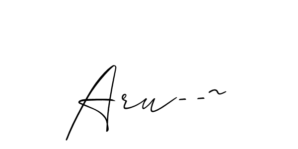 Allison_Script is a professional signature style that is perfect for those who want to add a touch of class to their signature. It is also a great choice for those who want to make their signature more unique. Get Aru--~ name to fancy signature for free. Aru--~ signature style 2 images and pictures png