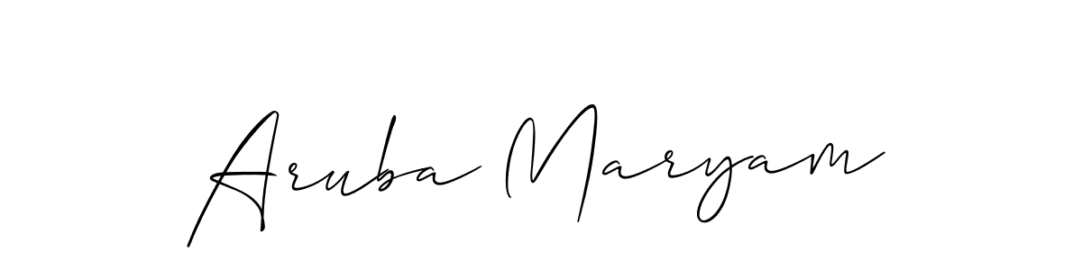 Make a beautiful signature design for name Aruba Maryam. With this signature (Allison_Script) style, you can create a handwritten signature for free. Aruba Maryam signature style 2 images and pictures png