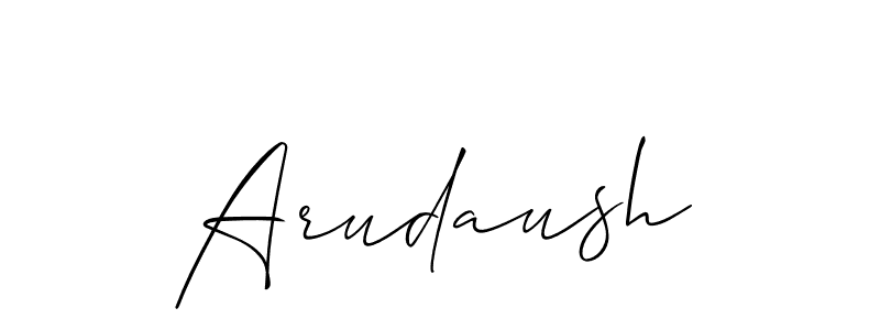 Use a signature maker to create a handwritten signature online. With this signature software, you can design (Allison_Script) your own signature for name Arudaush. Arudaush signature style 2 images and pictures png