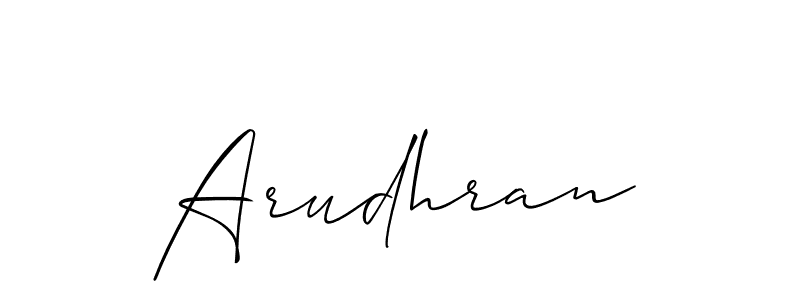 Use a signature maker to create a handwritten signature online. With this signature software, you can design (Allison_Script) your own signature for name Arudhran. Arudhran signature style 2 images and pictures png