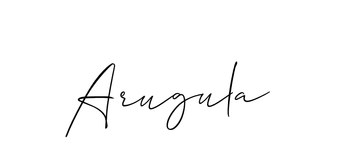 Make a beautiful signature design for name Arugula. With this signature (Allison_Script) style, you can create a handwritten signature for free. Arugula signature style 2 images and pictures png