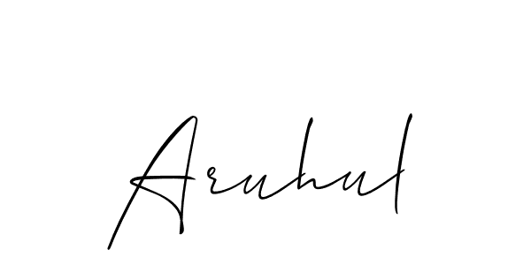 Use a signature maker to create a handwritten signature online. With this signature software, you can design (Allison_Script) your own signature for name Aruhul. Aruhul signature style 2 images and pictures png