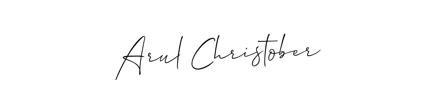 Design your own signature with our free online signature maker. With this signature software, you can create a handwritten (Allison_Script) signature for name Arul Christober. Arul Christober signature style 2 images and pictures png