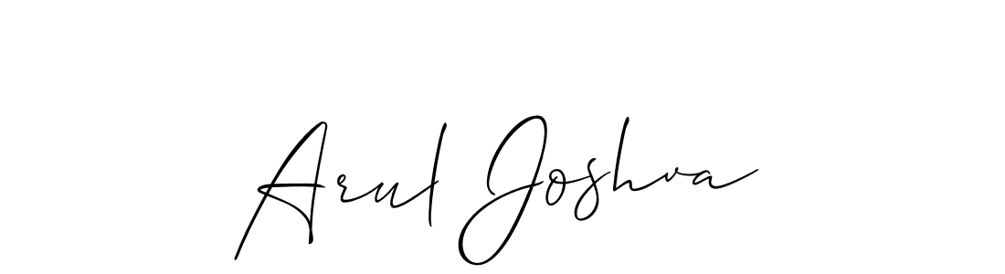 The best way (Allison_Script) to make a short signature is to pick only two or three words in your name. The name Arul Joshva include a total of six letters. For converting this name. Arul Joshva signature style 2 images and pictures png