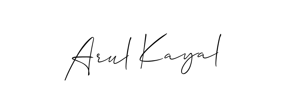 Similarly Allison_Script is the best handwritten signature design. Signature creator online .You can use it as an online autograph creator for name Arul Kayal. Arul Kayal signature style 2 images and pictures png