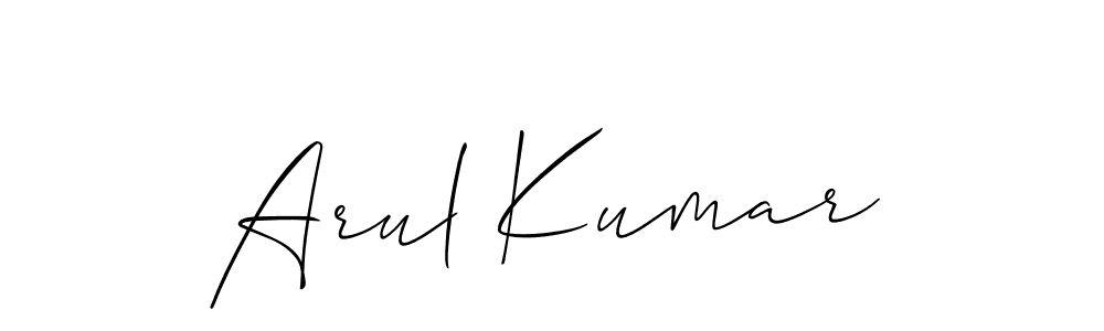 Design your own signature with our free online signature maker. With this signature software, you can create a handwritten (Allison_Script) signature for name Arul Kumar. Arul Kumar signature style 2 images and pictures png