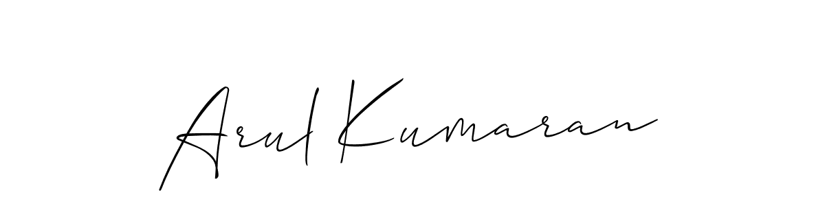Also we have Arul Kumaran name is the best signature style. Create professional handwritten signature collection using Allison_Script autograph style. Arul Kumaran signature style 2 images and pictures png