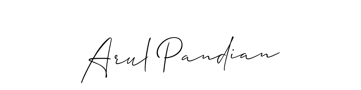 You should practise on your own different ways (Allison_Script) to write your name (Arul Pandian) in signature. don't let someone else do it for you. Arul Pandian signature style 2 images and pictures png