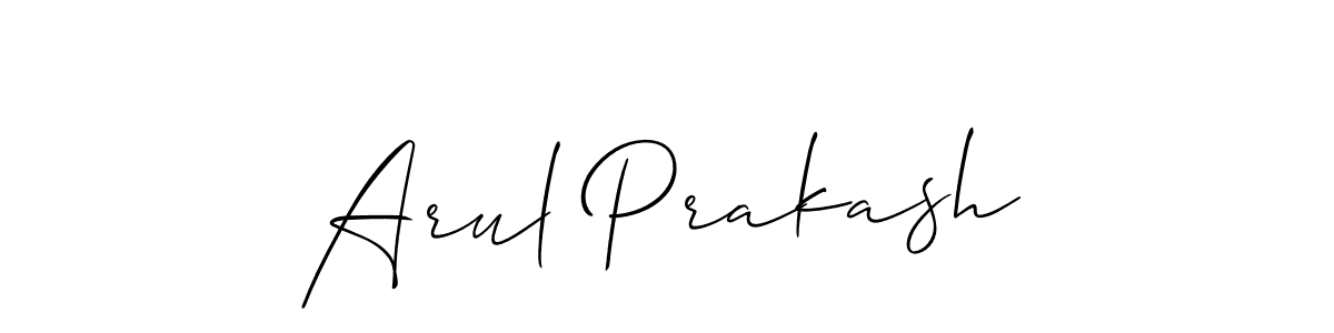Use a signature maker to create a handwritten signature online. With this signature software, you can design (Allison_Script) your own signature for name Arul Prakash. Arul Prakash signature style 2 images and pictures png
