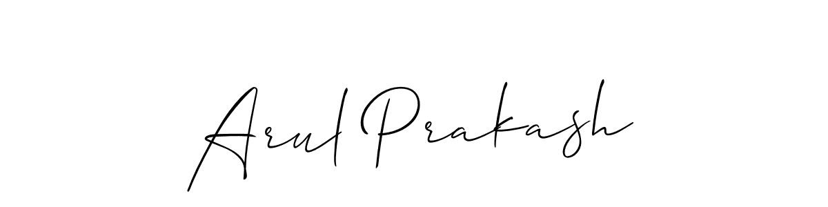 Also You can easily find your signature by using the search form. We will create Arul Prakash name handwritten signature images for you free of cost using Allison_Script sign style. Arul Prakash signature style 2 images and pictures png