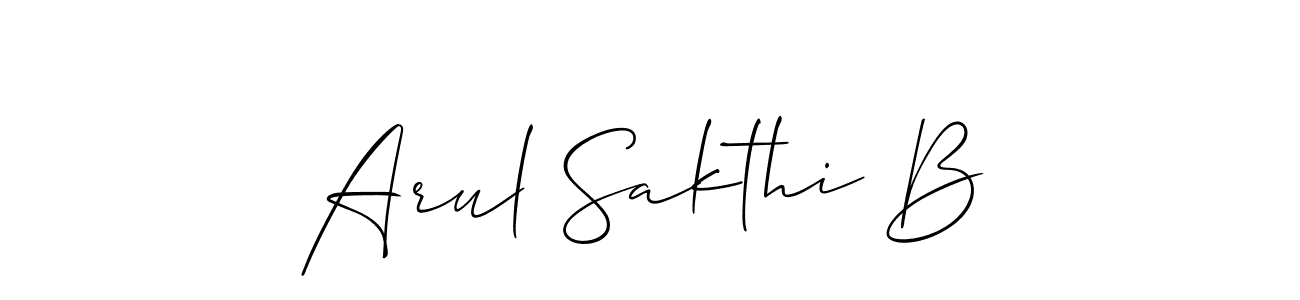 Create a beautiful signature design for name Arul Sakthi B. With this signature (Allison_Script) fonts, you can make a handwritten signature for free. Arul Sakthi B signature style 2 images and pictures png