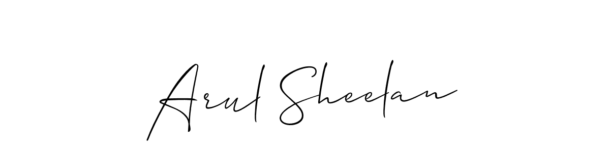 Arul Sheelan stylish signature style. Best Handwritten Sign (Allison_Script) for my name. Handwritten Signature Collection Ideas for my name Arul Sheelan. Arul Sheelan signature style 2 images and pictures png