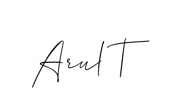 You can use this online signature creator to create a handwritten signature for the name Arul T. This is the best online autograph maker. Arul T signature style 2 images and pictures png