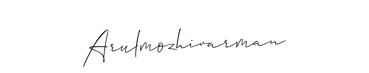 How to make Arulmozhivarman signature? Allison_Script is a professional autograph style. Create handwritten signature for Arulmozhivarman name. Arulmozhivarman signature style 2 images and pictures png