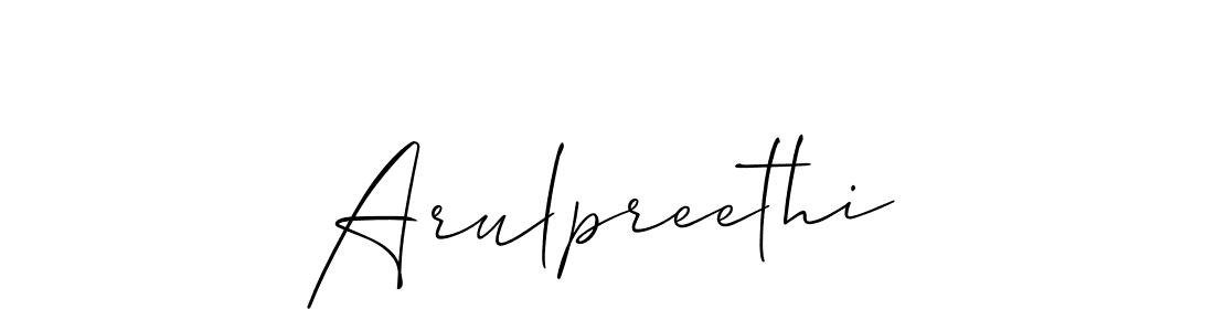 Also You can easily find your signature by using the search form. We will create Arulpreethi name handwritten signature images for you free of cost using Allison_Script sign style. Arulpreethi signature style 2 images and pictures png