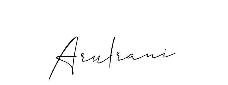 You should practise on your own different ways (Allison_Script) to write your name (Arulrani) in signature. don't let someone else do it for you. Arulrani signature style 2 images and pictures png