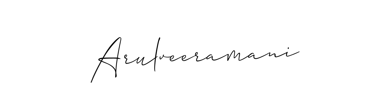 Use a signature maker to create a handwritten signature online. With this signature software, you can design (Allison_Script) your own signature for name Arulveeramani. Arulveeramani signature style 2 images and pictures png
