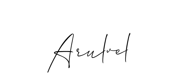 if you are searching for the best signature style for your name Arulvel. so please give up your signature search. here we have designed multiple signature styles  using Allison_Script. Arulvel signature style 2 images and pictures png