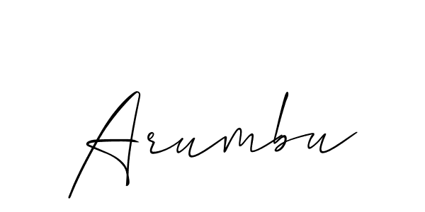 Use a signature maker to create a handwritten signature online. With this signature software, you can design (Allison_Script) your own signature for name Arumbu. Arumbu signature style 2 images and pictures png