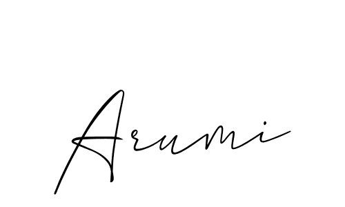 The best way (Allison_Script) to make a short signature is to pick only two or three words in your name. The name Arumi include a total of six letters. For converting this name. Arumi signature style 2 images and pictures png